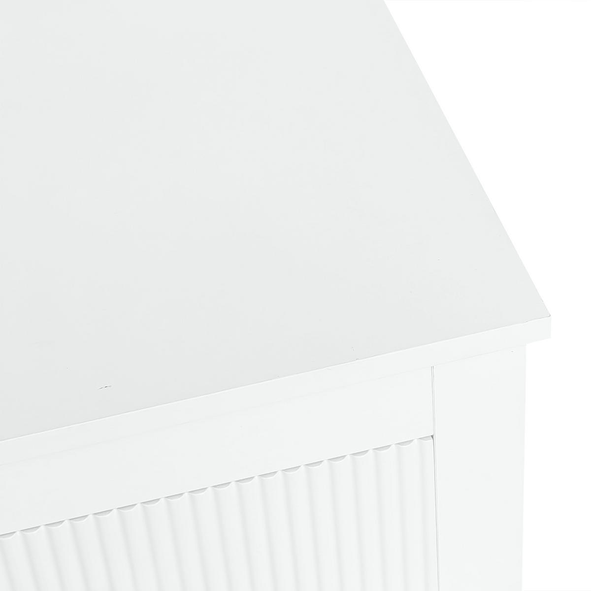 KOMMODE in Weiß mit Spezialtüren und 5 Schubladen für Wohnzimmer, B79/T39.5/H80.5 cm - Weiß, Holzwerkstoff (79/80.05/39.5cm) - STILVORA