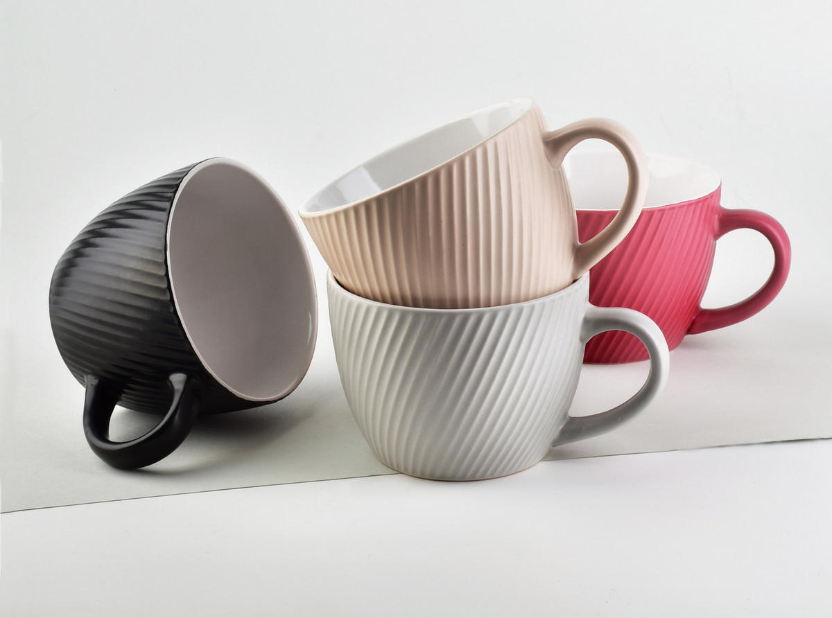 BECHER Sally Schwarz 14.5/11/8 cm Keramik - Schwarz, Keramik (0.48L) - Mondex