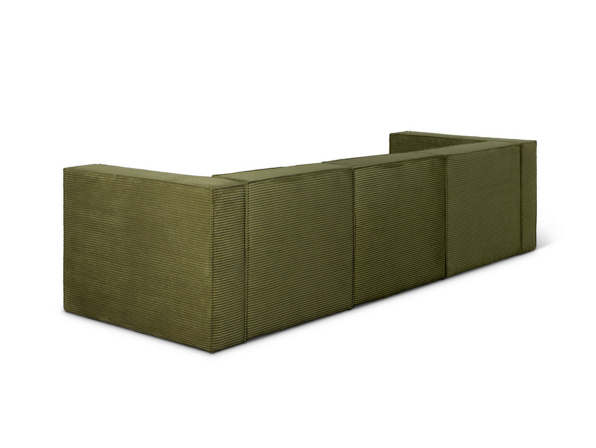 4-SITZER-SOFA Chaiselongue bezogen grünem Kord-Samt HARPER - Grün, Textil (100/65/360cm) - RNT By Really Nice Things