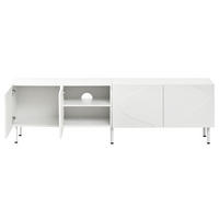 TV-RACK 170x35x50cm PushtoOpen Lowboard Weiß Grifflos Geschwungenes Design - Weiß, Holz (49.5/21.01/96.29cm) - Raelunyi