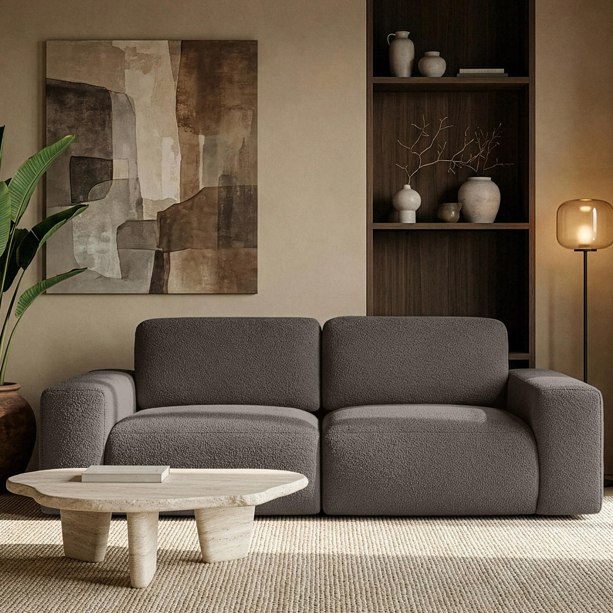2-SITZER SOFA ZUCCO, Dunkelbraun - Dunkelbraun, Holz/Holzwerkstoff (212/85/100cm) - KONSIMO®