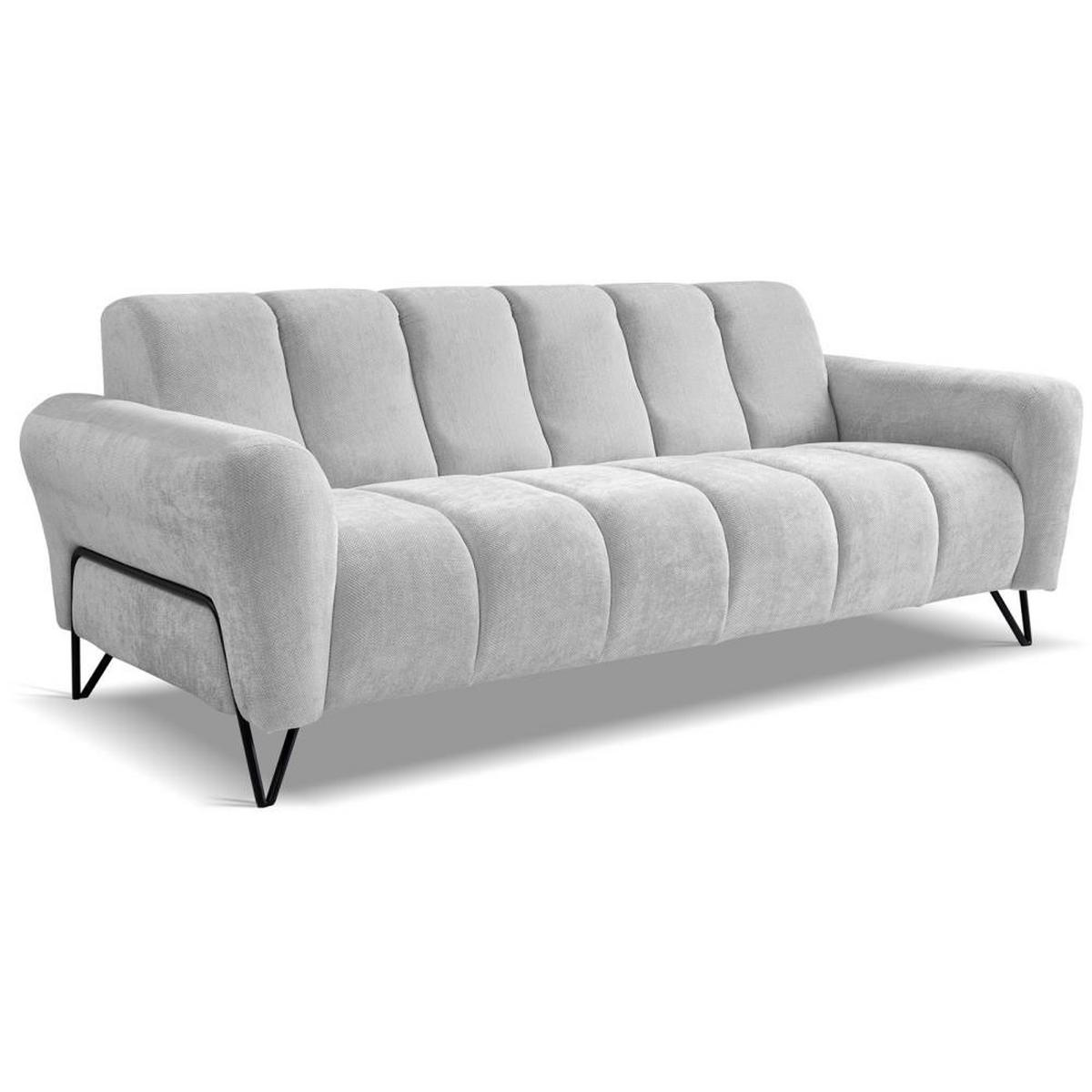 SITZGARNITUR Volare Sofas+Sessel, ohne Schlaffunktion, Hellgrau - Hellgrau, Textil/Metall (220/83/98cm) - Beautysofa