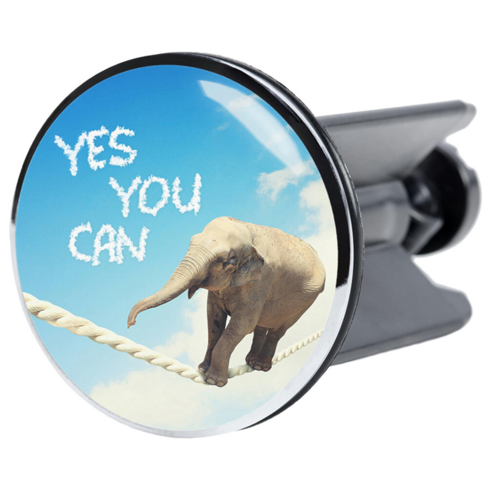 WASCHBECKENSTÖPSEL Yes you can - Blau, Kunststoff/Metall (4/7/7cm) - Sanilo