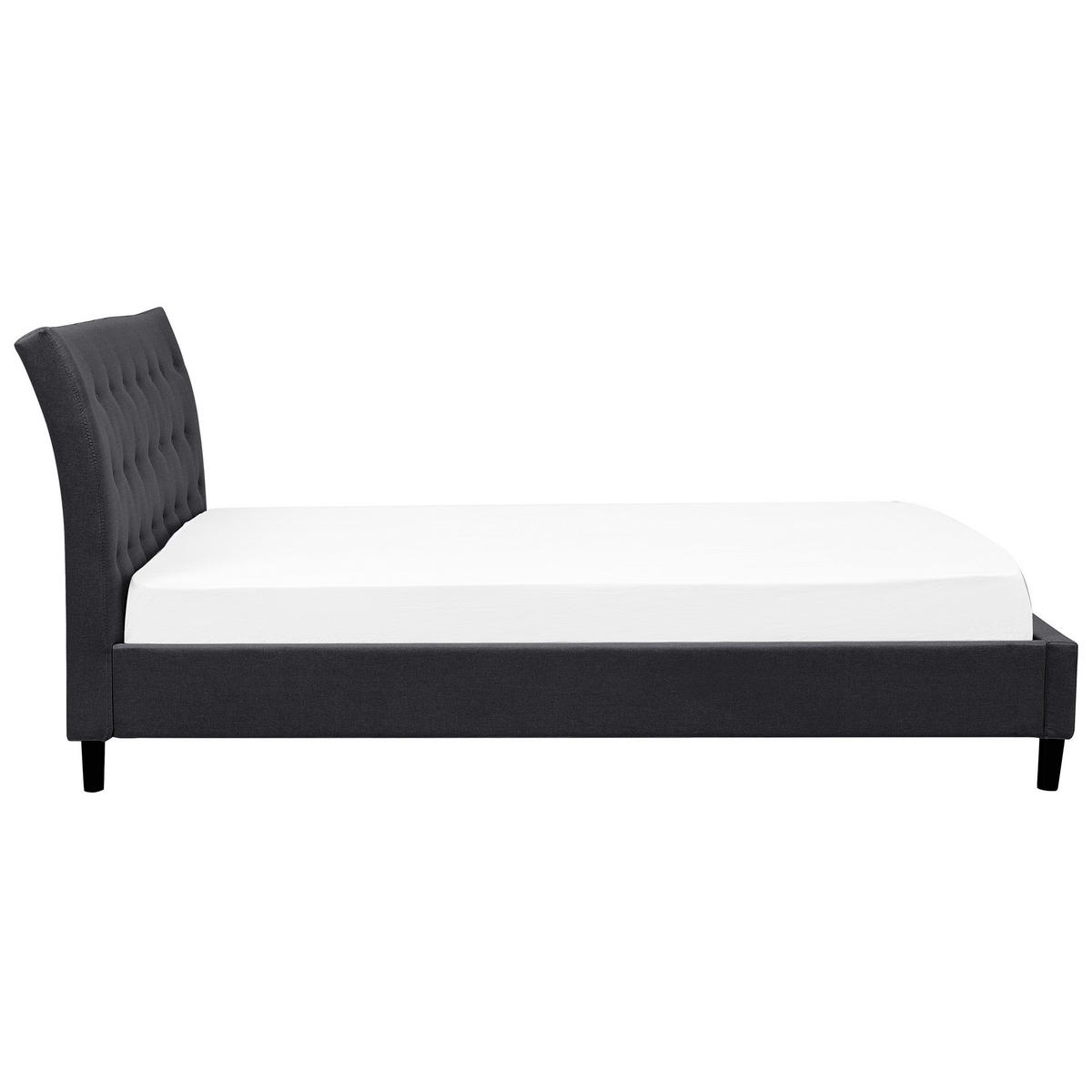 POLSTERBETT mit Lattenrost 180/200 cm Grau Saverne - Dunkelgrau, Textil (180/200cm) - Beliani