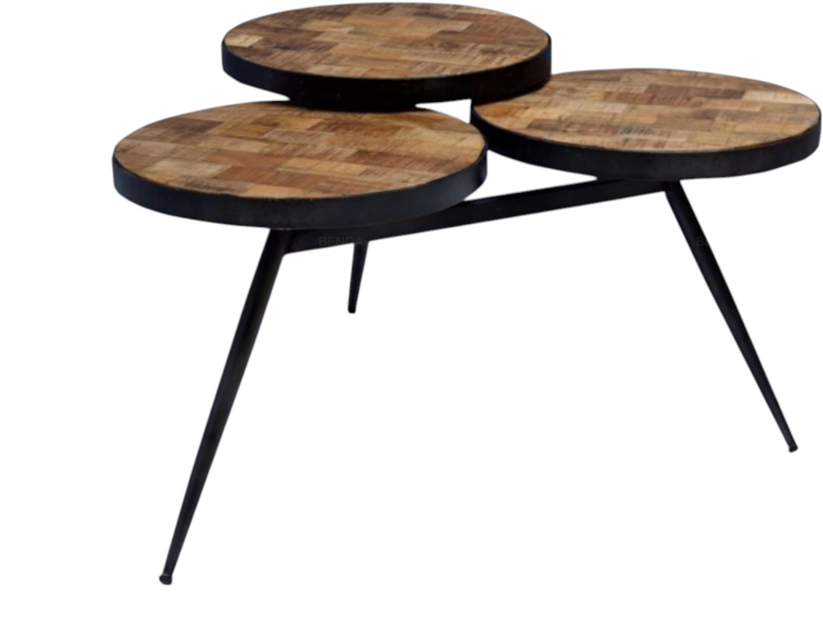 COUCHTISCH Meet 3 Mangoholz Durchmesser 80 cm Natur - Naturfarben, Holz (70/80/45cm)