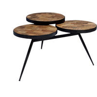 COUCHTISCH Meet 3 Mangoholz Durchmesser 80 cm Natur - Naturfarben, Holz (70/80/45cm)