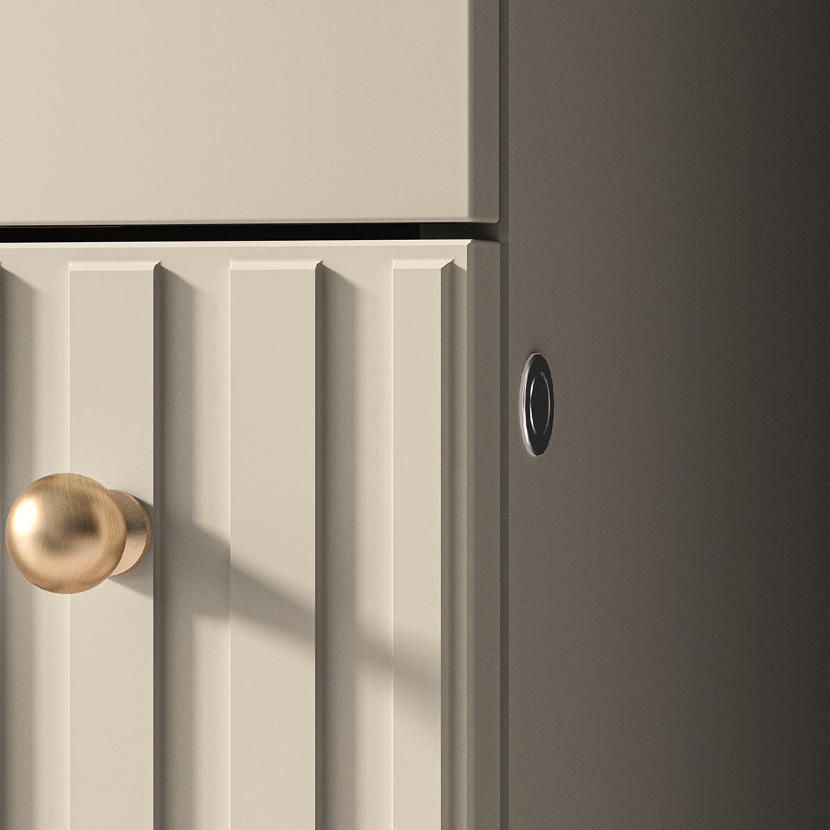 VITRÍNA Nova Béžová - béžová, kompozitní dřevo (55/190/40cm) - Petits-meubles