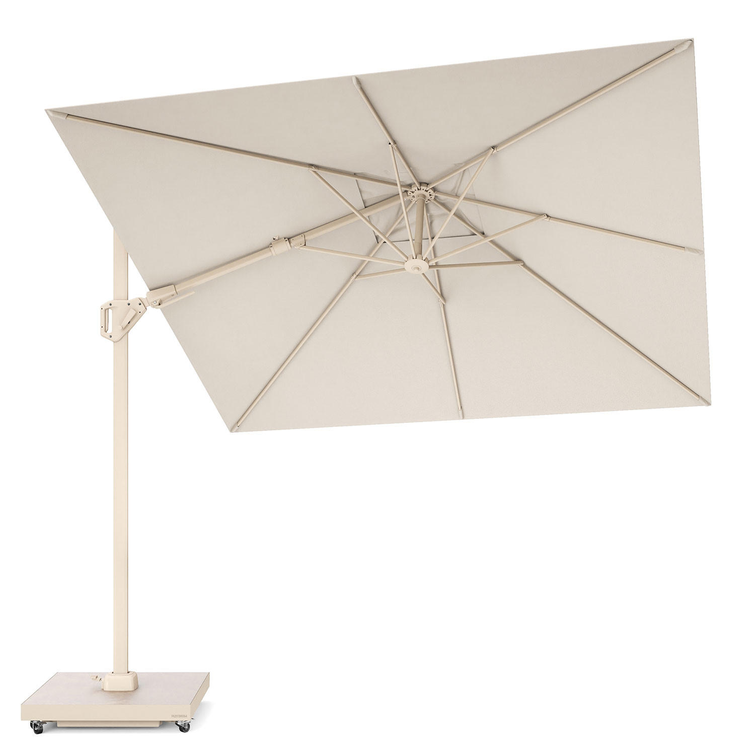 AMPELSCHIRM quadratisch 2.7 x 2.7 m Voyager T² Basic 360° kippbar creme/sand - Creme, Metall (270/270cm) - Platinum