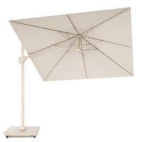AMPELSCHIRM quadratisch 2.7 x 2.7 m Voyager T² Basic 360° kippbar creme/sand - Creme, Metall (270/270cm) - Platinum