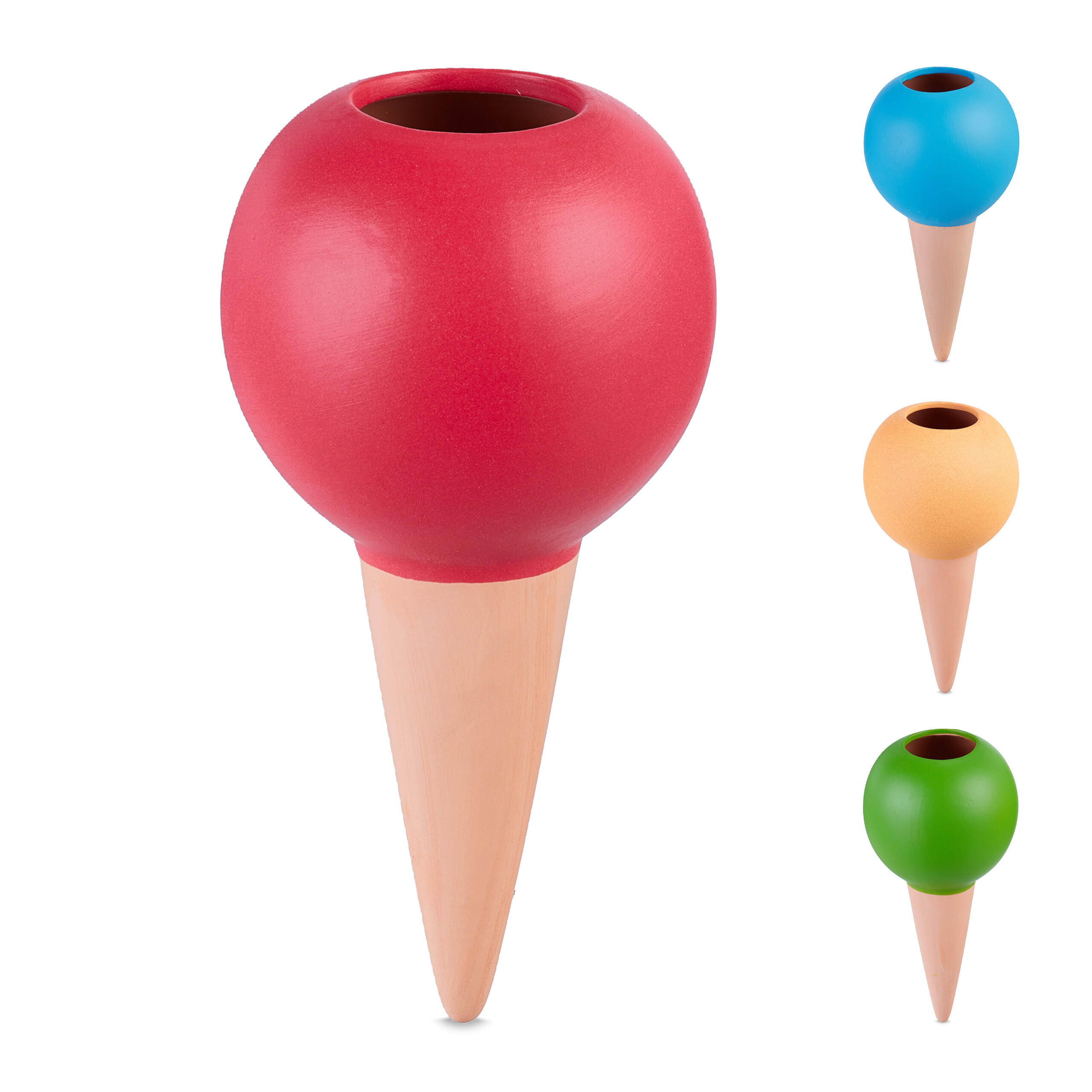4XTONKEGEL - Multicolor, Keramik (9/18/9cm) - Relaxdays