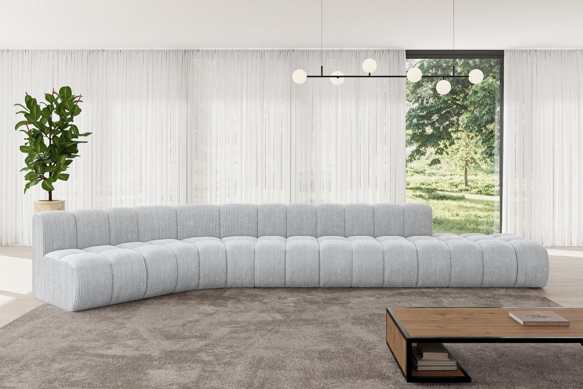 ECKSOFA modulares Sofa Brilo-L2 - 471x174x70 cm Grau - Grau, Holzwerkstoff/Textil (471/174cm) - ALTDECOR