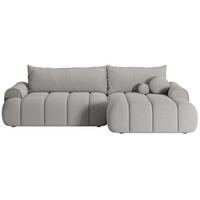 ECKSOFA Dandelino Hellgrau mit Bouclé-Bezug, rechts - Hellgrau/Schwarz, Kunststoff/Textil (172/271cm) - Selsey