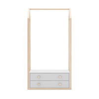 KLEIDERSCHRANK mit 2 Schubladen L80 cm - Esteban - Weiß, Holzwerkstoff (40/170/80cm) - Calicosy