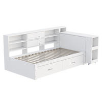 MULTIFUNKTIONSBETT 90x200 mit ausziehbarem Schreibtisch - Weiß, Holzwerkstoff (90/200cm) - Urban Meuble