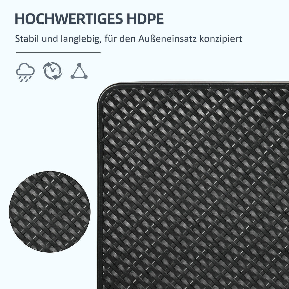 SCHIRMGEWICHT für Ampelschirm mit Griff, mit 80 kg Sand oder 60 kg Wasser befüllbar, HDPE, Schwarz - Schwarz, Kunststoff (100/100cm) - Outsunny