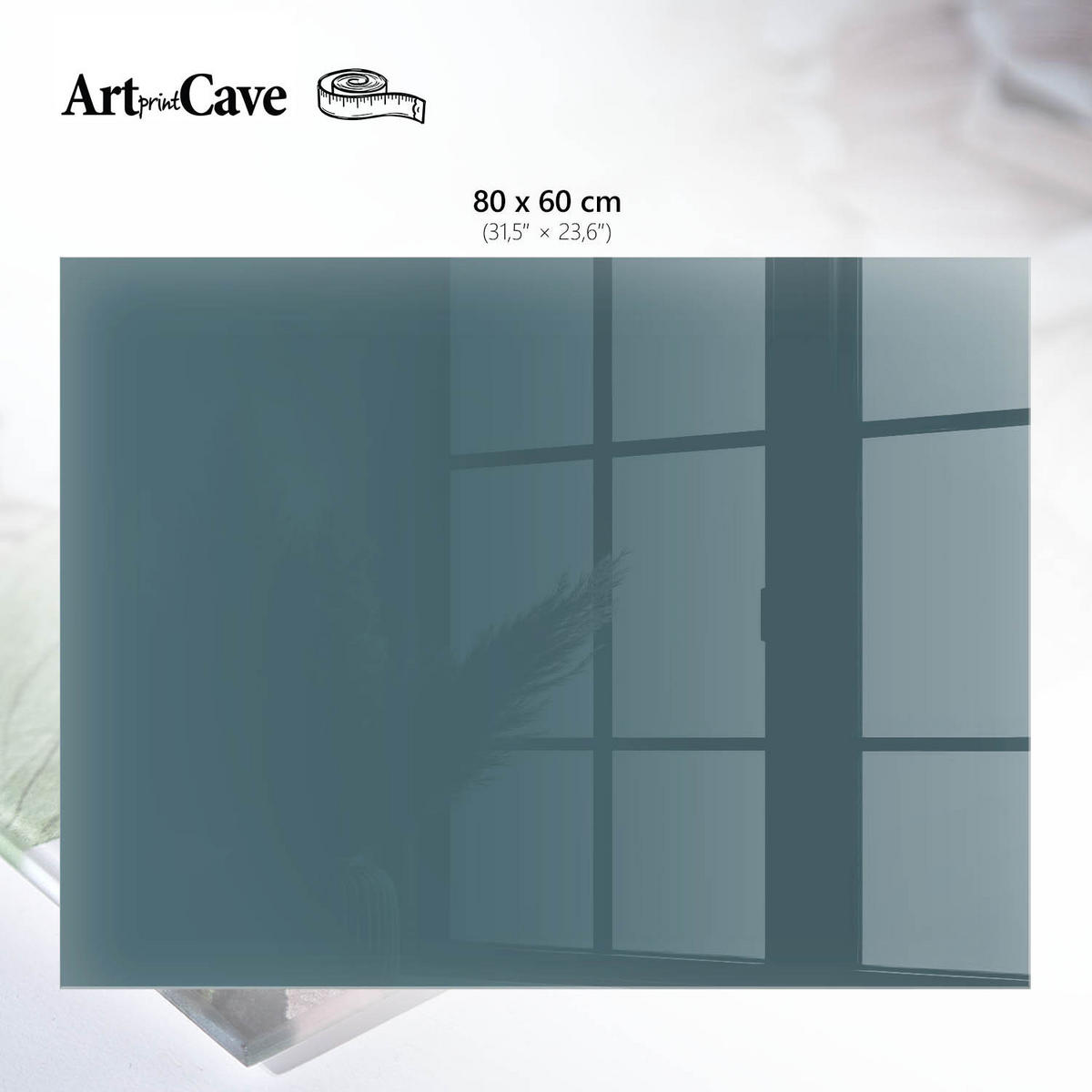 GLASPLATTE 80x60 cm – Mattes Türkis - Dunkelblau, Glas (0.4/80/60cm) - ArtPrintCave