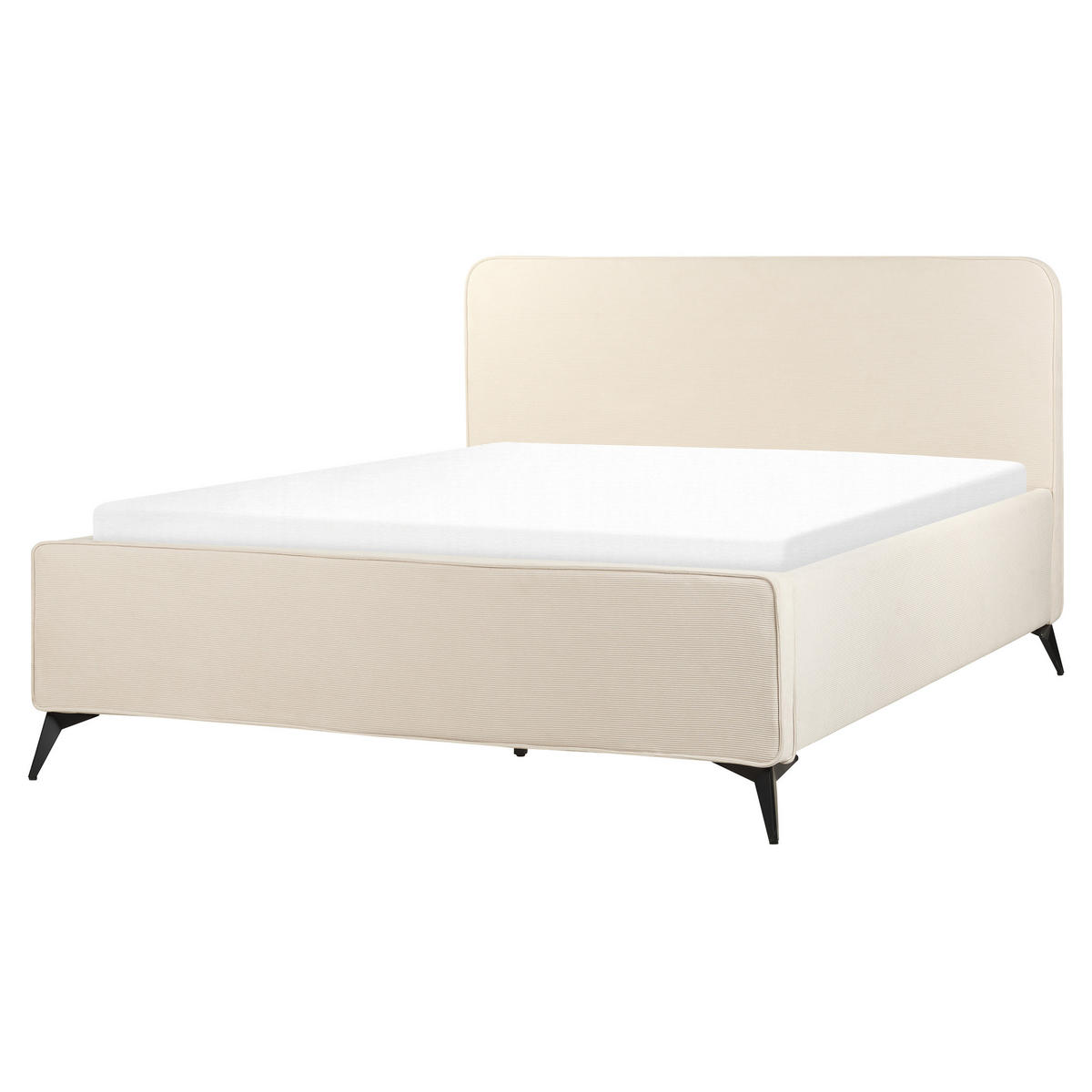 POLSTERBETT mit Lattenrost 160x200 cm Beige Valognes - Beige, Textil (160/200cm) - Beliani