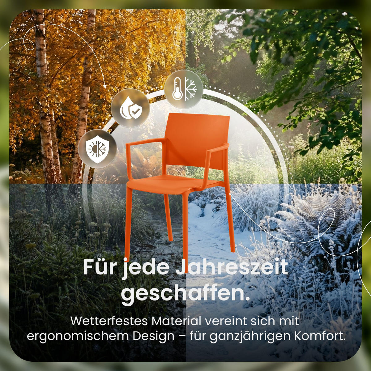 GARTENSTUHL Kunststoff Orange - Orange, Kunststoff (57/81/52cm) - CLP