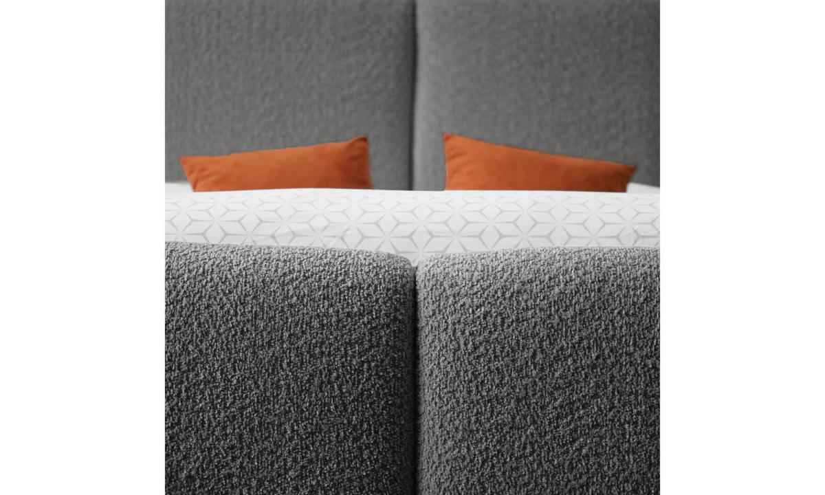 POLSTERBETT ELENA 160x200 cm Dunkelgrau (Anthology 18), 34 Holzlatten, Kopfteil 108 cm - Grau, Textil (160/200cm) - Lookway