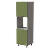 BACKOFENUMBAUSCHRANK Brerra D14/RU/2D RAL 6025 farngrün Matt / Grau Matt 60 / 59 / 207cm - Grau/Grün, Holz/Holzwerkstoff (60/207/59cm) - Feldmann-Wohnen