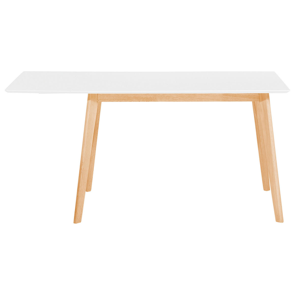 ESSTISCH 120-155/80/75 cm Weiß, Hellbraun Rechteckig Medio - Weiß, Holzwerkstoff (155/80/75cm) - Beliani