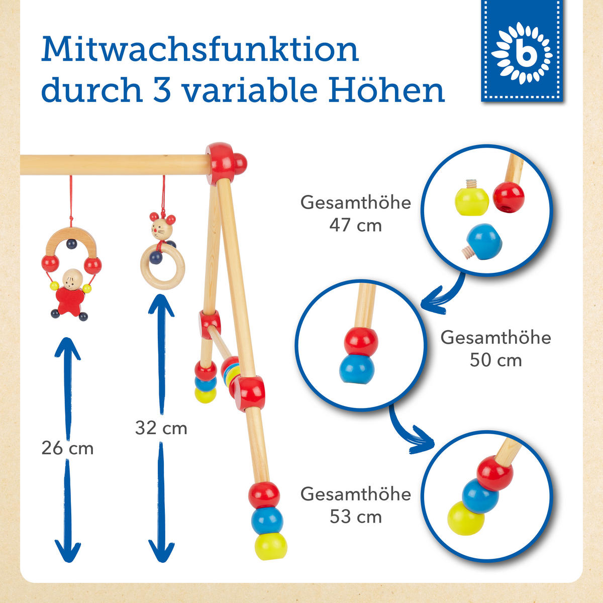 SPIELBOGEN aus Holz - Rot, Holz (64/54cm) - Bieco Spielwaren