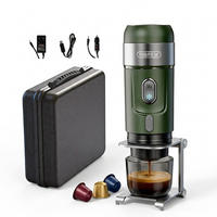 ESPRESSOMASCHINE Tragbare Auto 15 Bar 1200mAh für Auto, Reise/Camp - Grün, Metall (7.5/22/7.5cm) - BEXEVUE