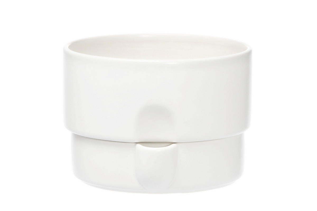 BLUMENTOPF mit Bewässerungssystem Ø 21 cm - Weiß, Keramik (21/15cm)