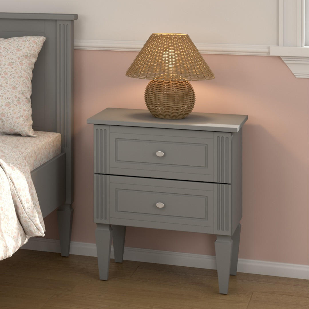 NACHTTISCH Ines - Grau, Holzwerkstoff (51/59/40cm) - RAUMHIRSCH FURNITURE