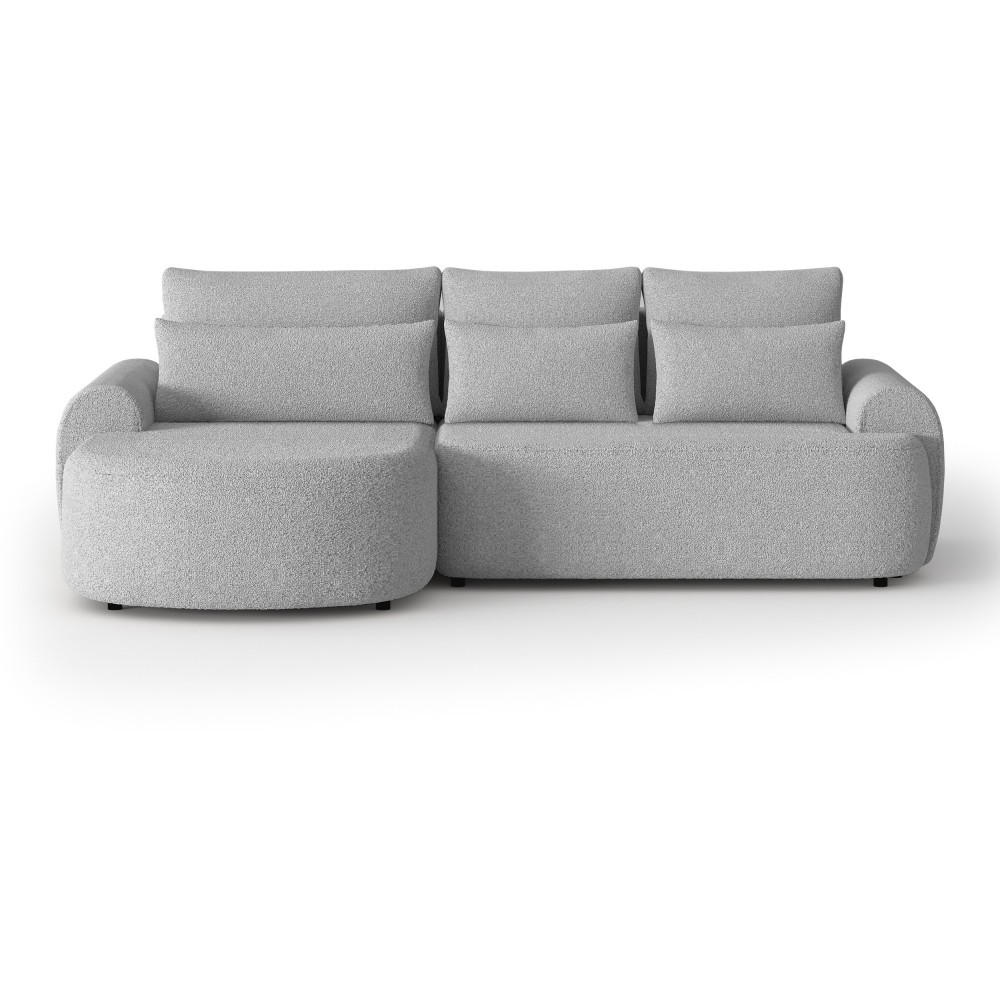 ECKSCHLAFSOFA Olivio L Hellgrau, links - Hellgrau/Schwarz, Kunststoff/Textil (266/170cm) - Beautysofa