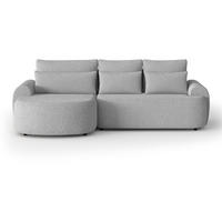 ECKSCHLAFSOFA Olivio L Hellgrau, links - Hellgrau/Schwarz, Kunststoff/Textil (266/170cm) - Beautysofa