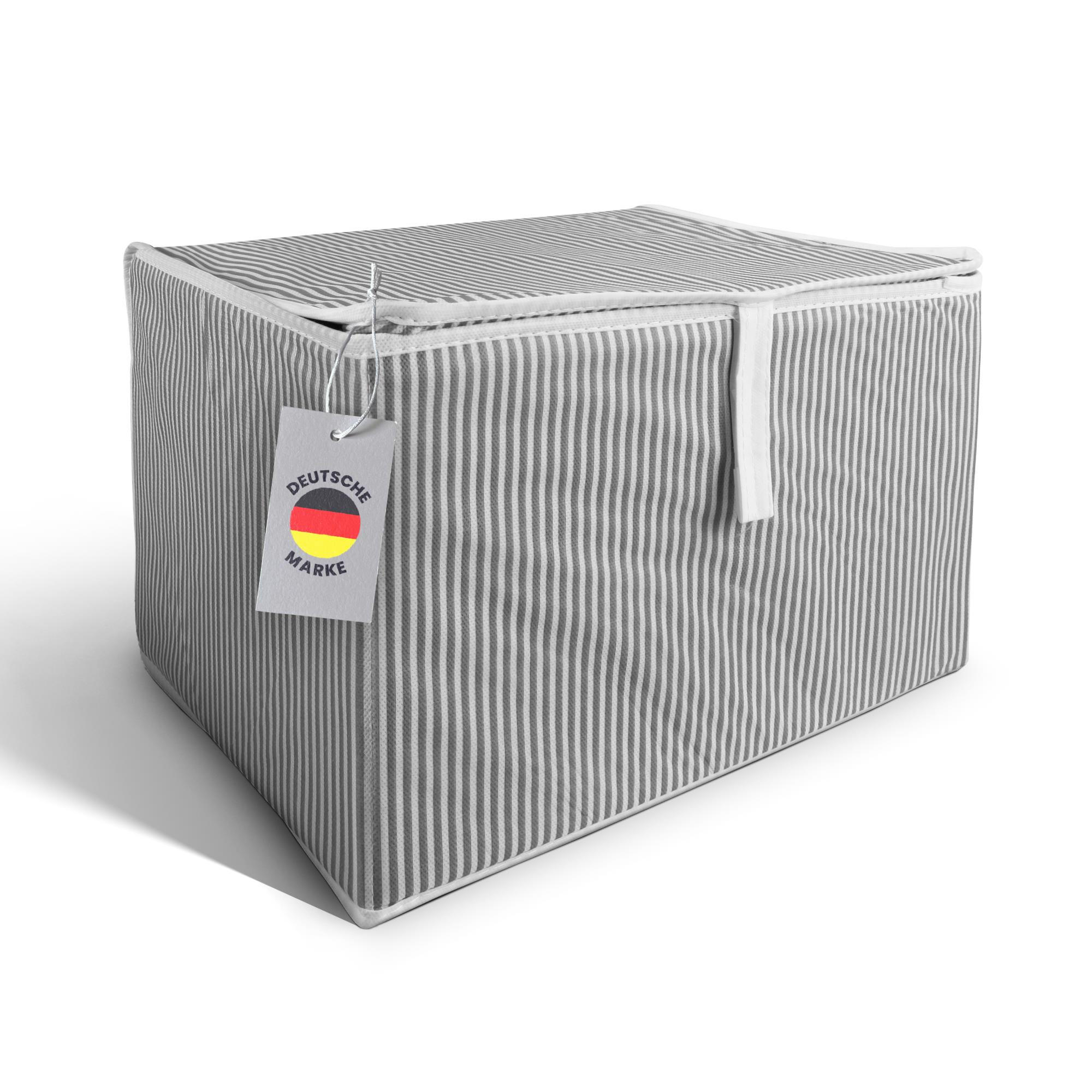 AUFBEWAHRUNGSBOX Stoff mit Holzgriffen faltbar 40x30x26 cm - Grau, Textil (30/26/40cm) - Bestlivings