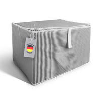 AUFBEWAHRUNGSBOX Stoff mit Holzgriffen faltbar 40x30x26 cm - Grau, Textil (30/26/40cm) - Bestlivings