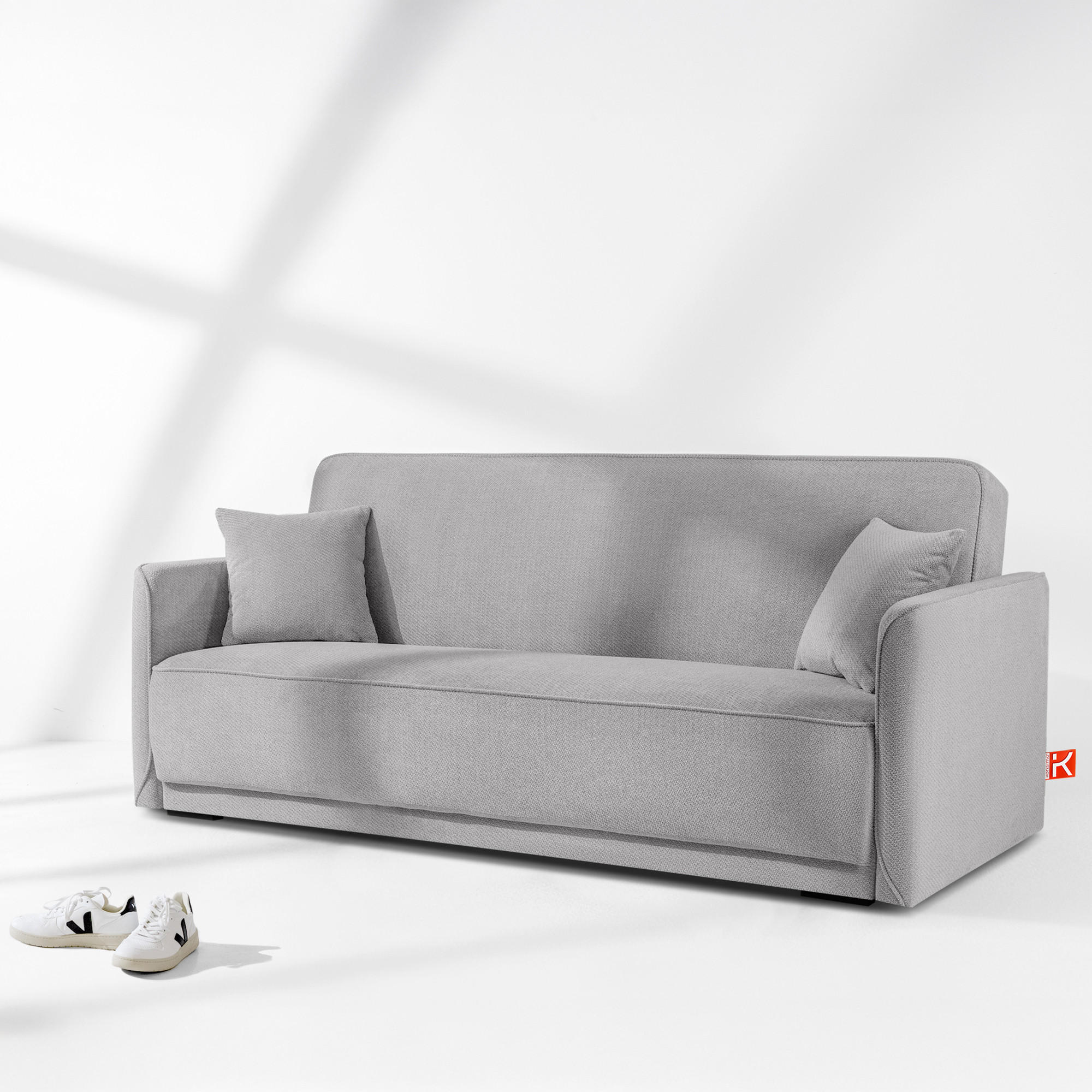 EINZELSOFA LIRIS, 3 Personen, Grau - Grau, Holz/Holzwerkstoff (208/91/98cm) - KONSIMO®