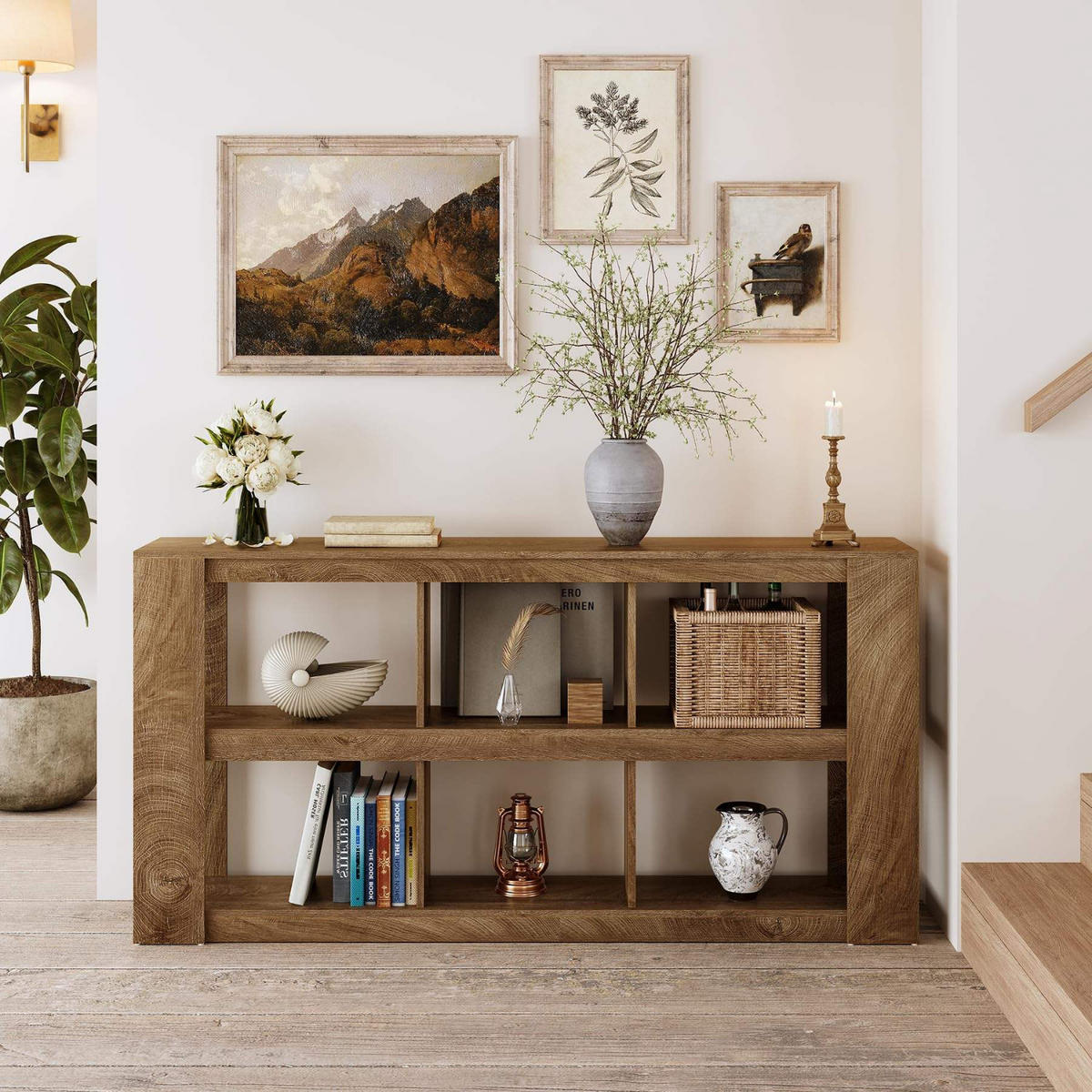 KONSOLENTISCH Holz braun 160/30/80 cm - Hellbraun, Holzwerkstoff (30/160/80cm) - Quality Elegance