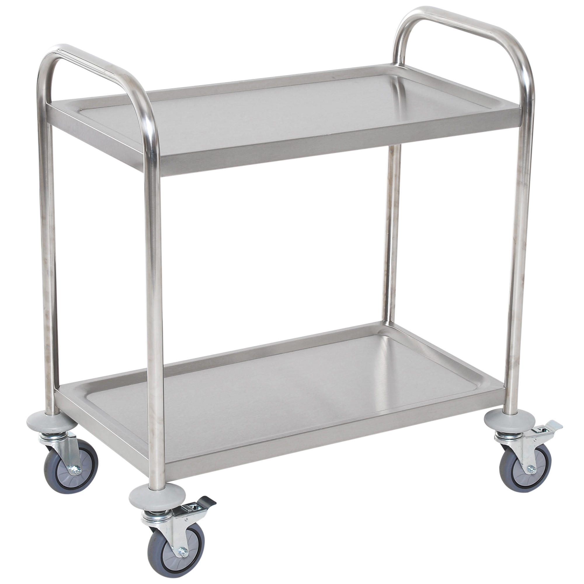 KÜCHENWAGEN, Zweistöckiger Edelstahl-Rollwagen, 80 x 45 x 82 cm, Silber - Multicolor, Metall (80/82/45cm) - FORIOUS