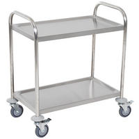 KÜCHENWAGEN, Zweistöckiger Edelstahl-Rollwagen, 80 x 45 x 82 cm, Silber - Multicolor, Metall (80/82/45cm) - FORIOUS