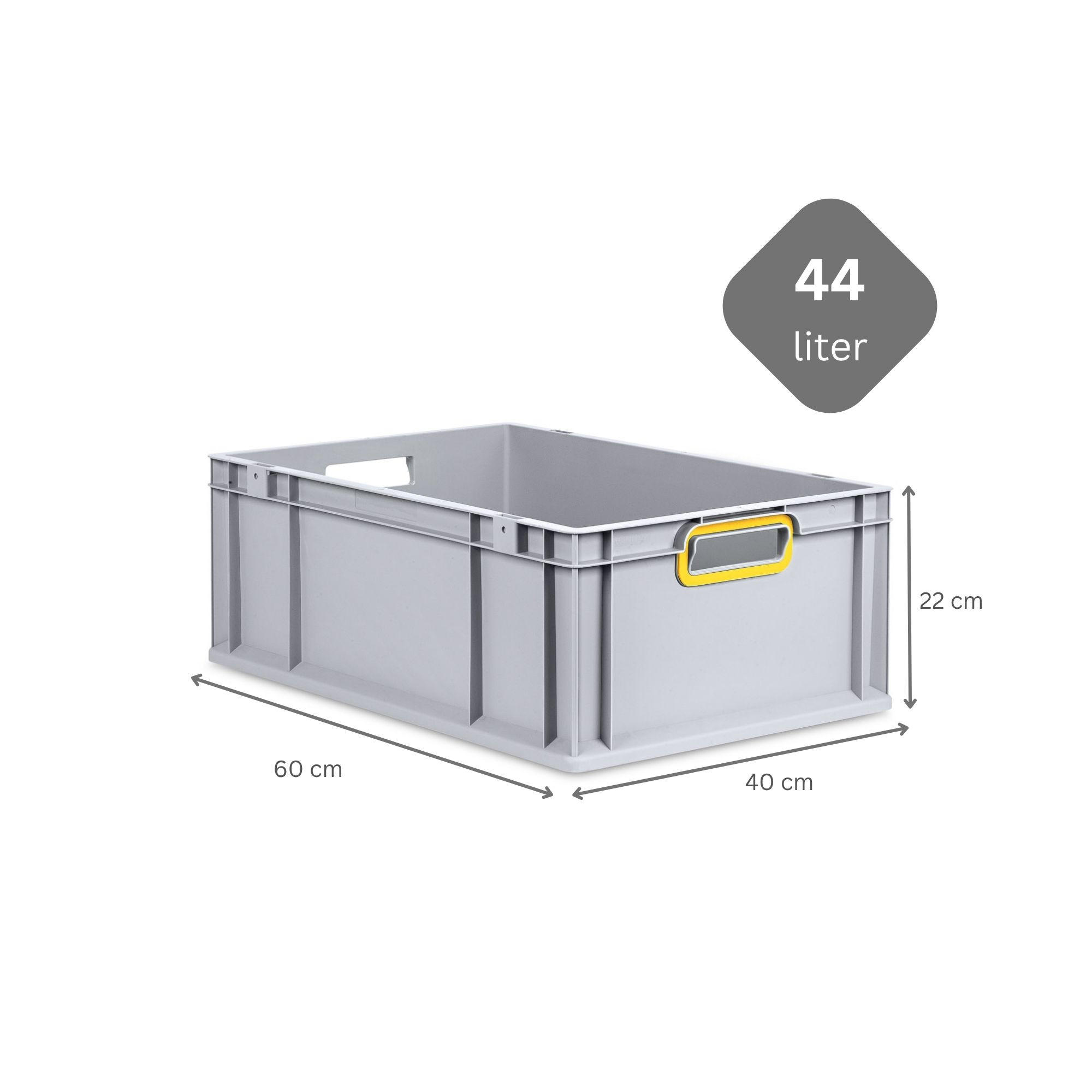 EUROBOX Nextgen Color 22x40x60cm 44 Liter Griffe Gelb Offen - Gelb, Kunststoff (40/22/60cm) - PROREGAL
