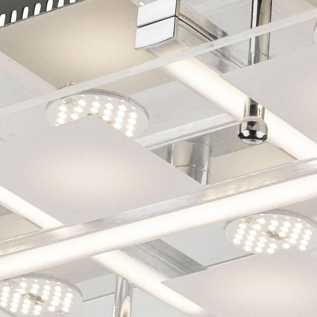 LED DECKENLEUCHTE Metall Weiß - Weiß, Glas (38/24/7cm) - Globo Lighting