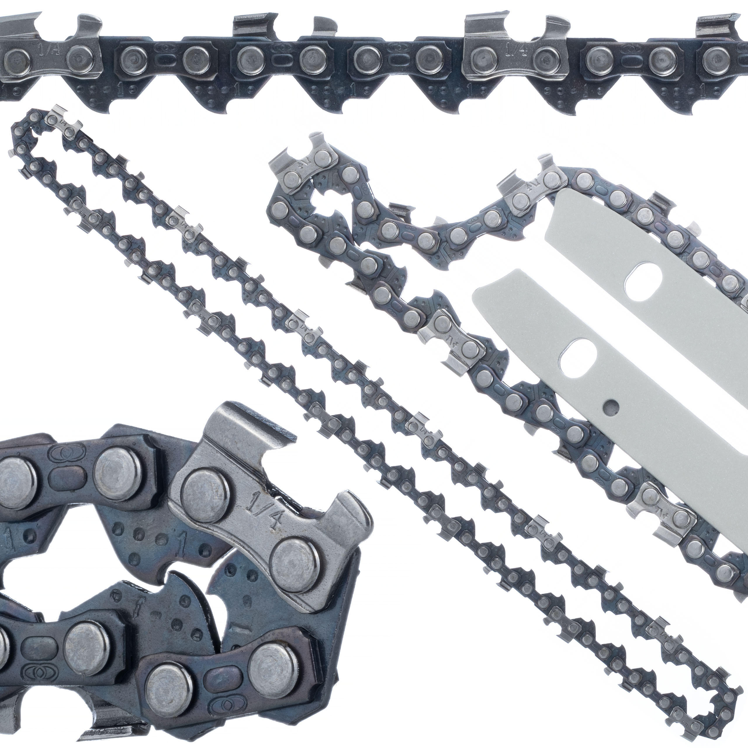 SÄGEKETTE 8 Zoll - 1/4 Zoll, 24 Schneidezähne, 48 Treibglieder, kompatibel mit Mini-Elektrosägen - Multicolor, Kunststoff/Metall (12/8/1cm)