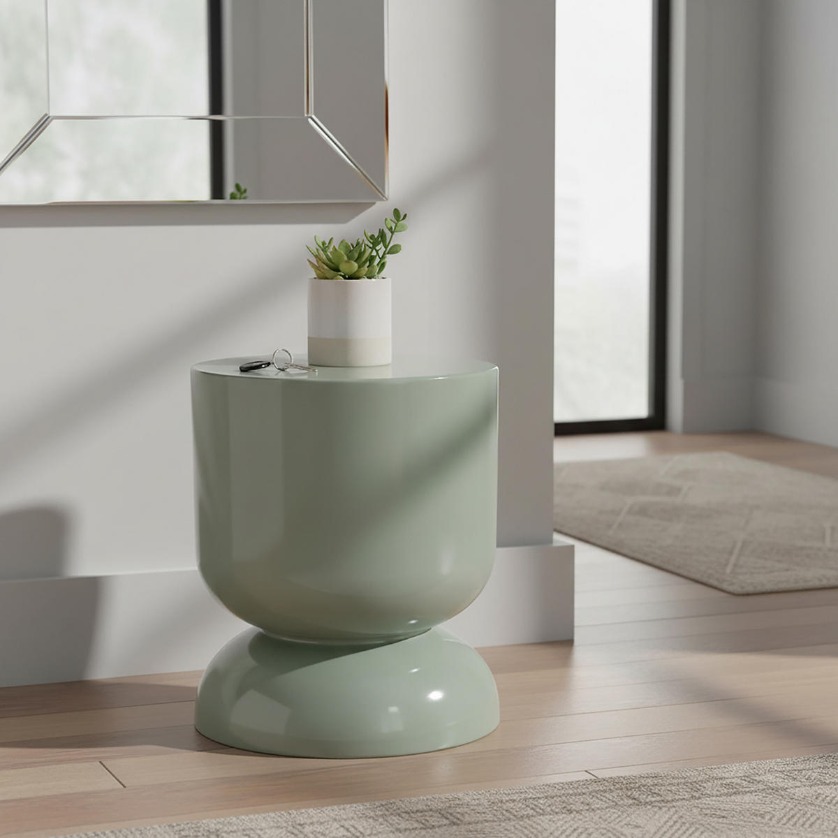 STRANSKA miza - zelena, kovina (36/36/46cm) - Relaxdays