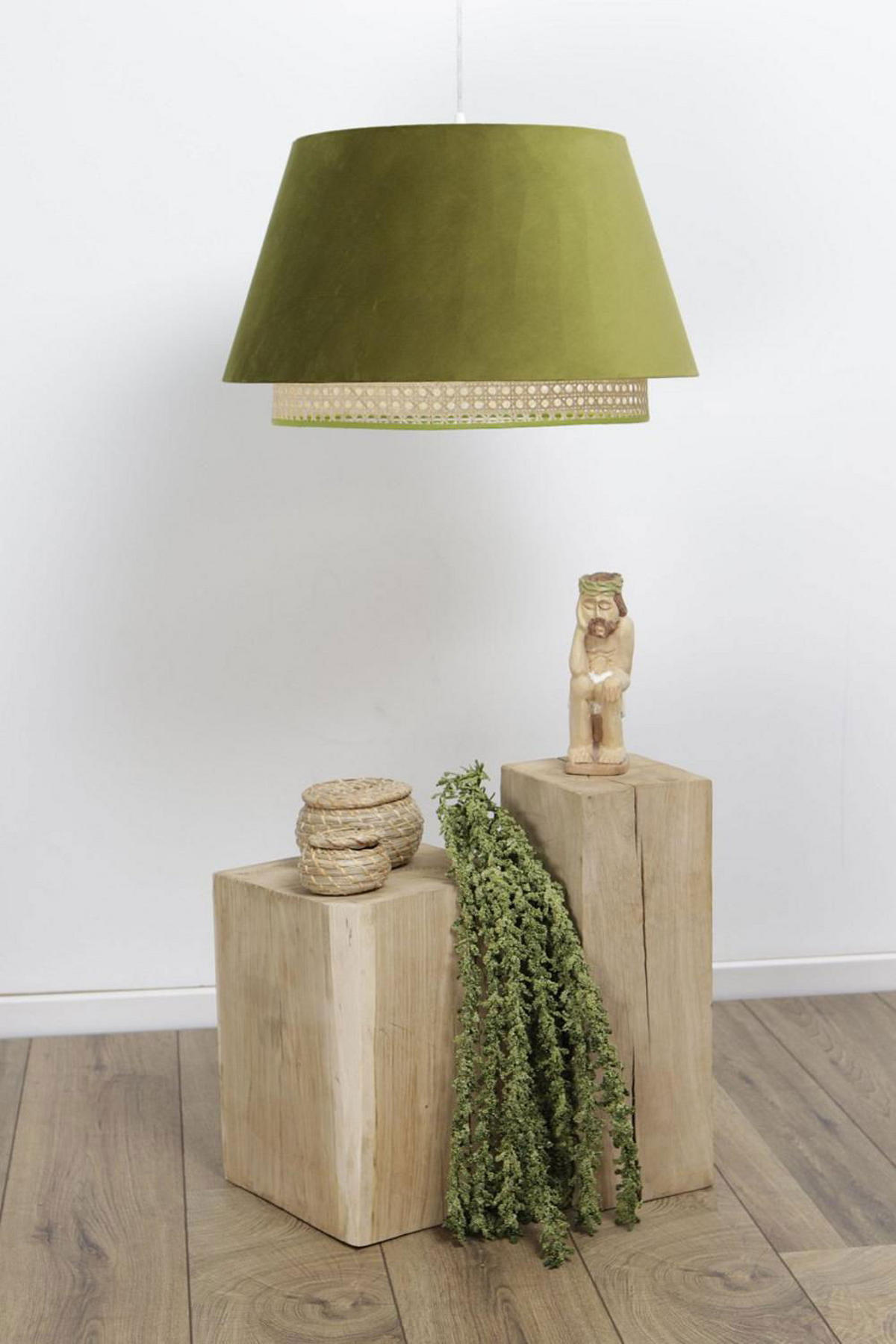 HÄNGELEUCHTE Grün 50/31 cm - Beige/Grün, Kunststoff (50/1.3/31cm) - ONZENO