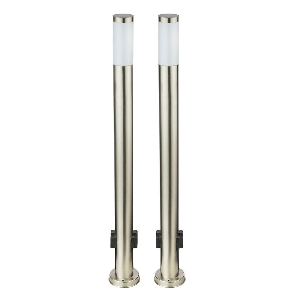 LED STEHLEUCHTE Edelstahl Silber 2er Set - Silberfarben, Metall (13.1/13.1/110cm) - Globo Lighting