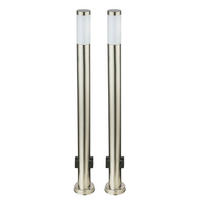 LED STEHLEUCHTE Edelstahl Silber 2er Set - Silberfarben, Metall (13.1/13.1/110cm) - Globo Lighting