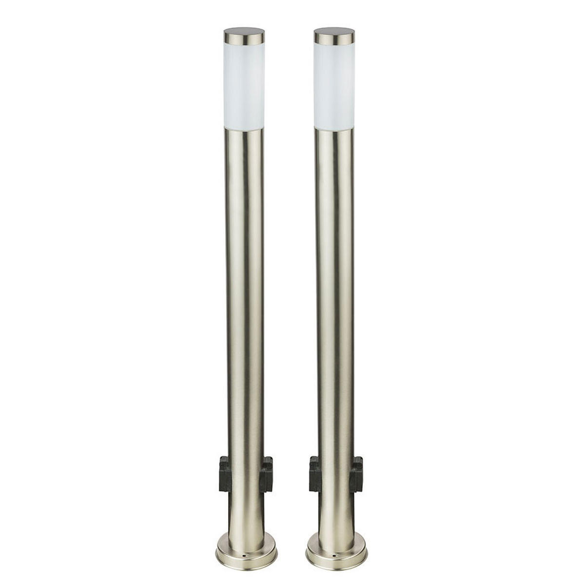 LED STEHLEUCHTE Edelstahl Silber 2er Set - Silberfarben, Metall (13.1/13.1/110cm) - Globo Lighting