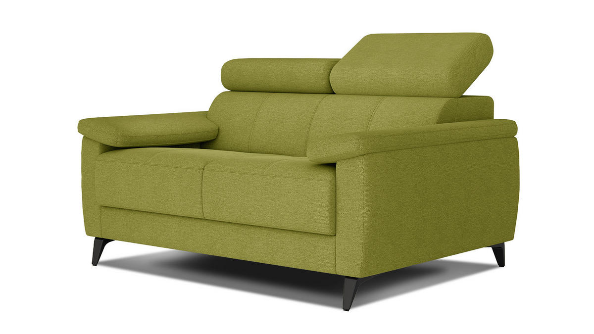 SOFA TAUNUS 2-Sitzer, limette - Limette/Schwarz, Holzwerkstoff/Textil (141/80/102cm) - Courtois Laville