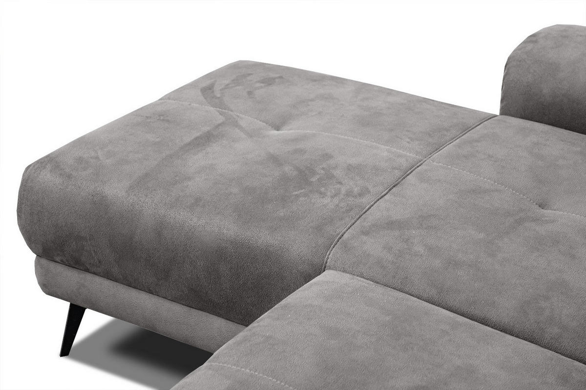 ECKSOFA FIERO 4-Sitzer, hellgrau - Hellgrau/Schwarz, Holzwerkstoff/Textil (158/269cm) - Courtois Laville