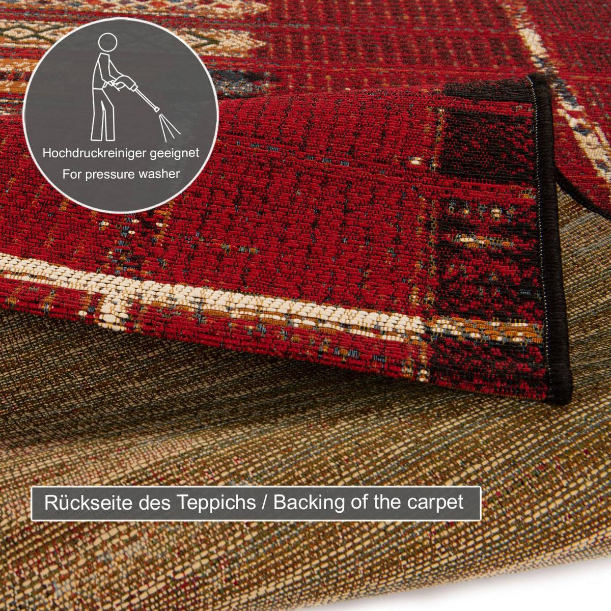 OUTDOORTEPPICH Aurora 80x165 cm - Rot, Textil (80/165cm) - Gino Falcone