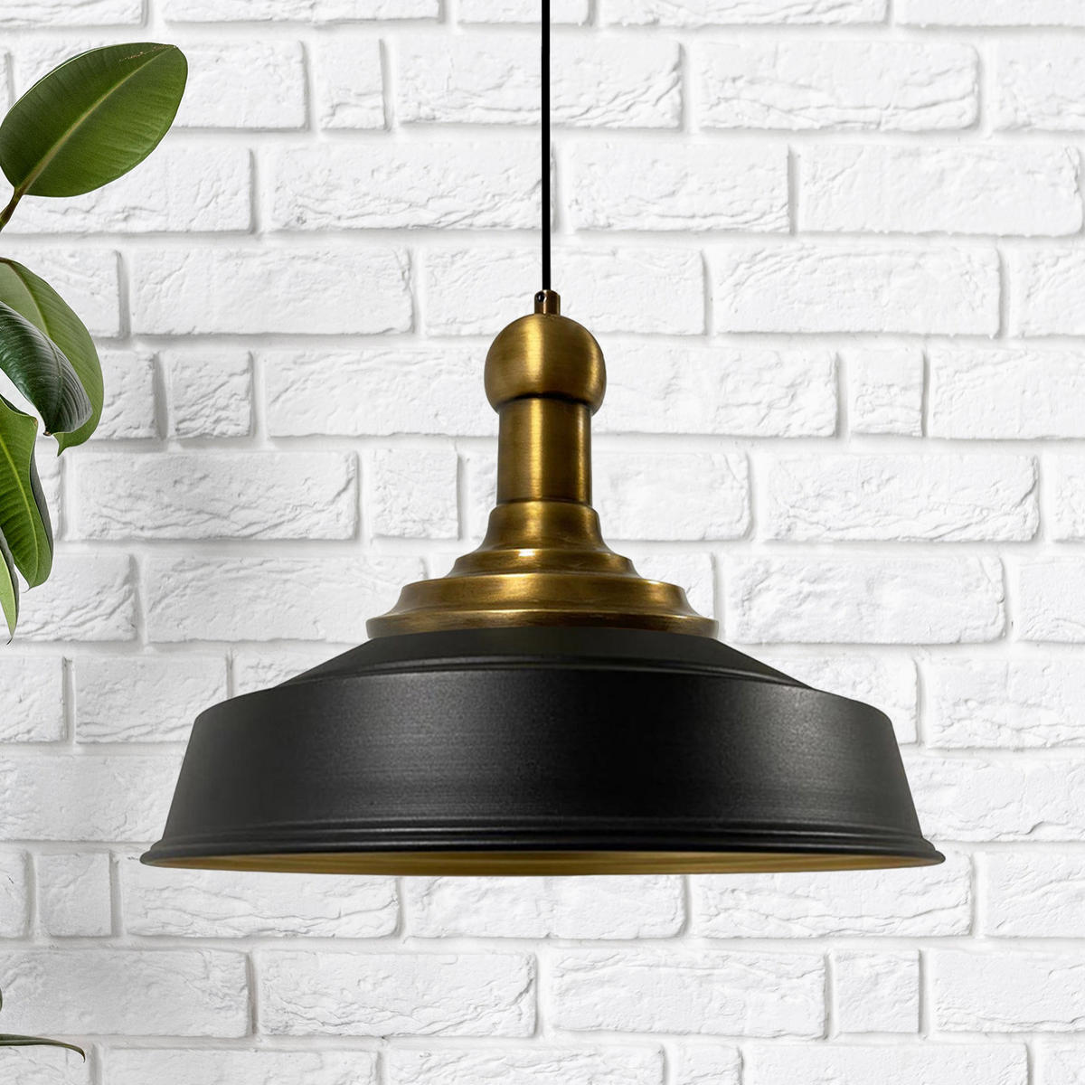 KÜCHENLAMPE Asletl Long-Knob 40/30 cm - Schwarz, Metall (30/40/30cm) - Bamyum