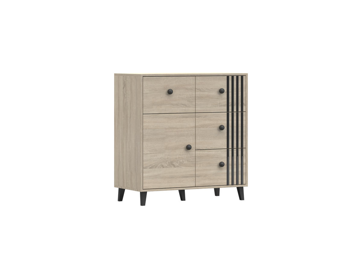 KOMMODE FORTEN 4sd - Sonoma Eiche, Holzwerkstoff (90/97/45cm) - Möblo